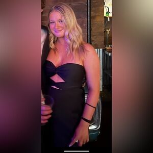 Black strapless That’s So Fetch midi/maxi formal dress